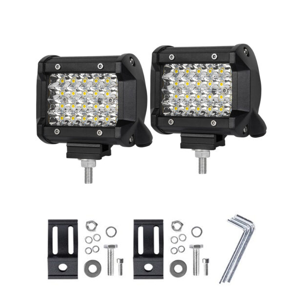 Pair 4 inch Spot LED Work Light Bar Philips Quad Row 4WD 4X4 Car Reverse Driving - Image 2