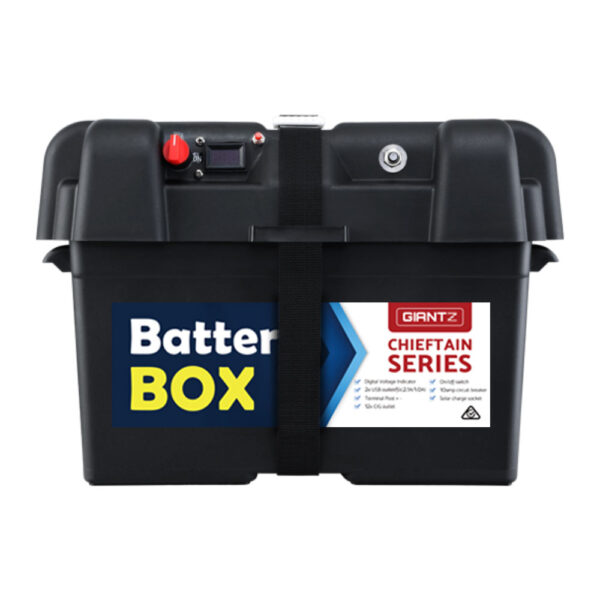 GIANTZ Battery Box 12V Camping Portable Deep Cycle AGM Universal Large USB Cig - Image 3