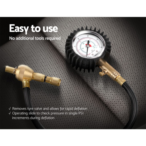 Giantz Rapid Tyre Air Deflator 4X4 4WD with Pressure Gauge Valve Tool - Image 4