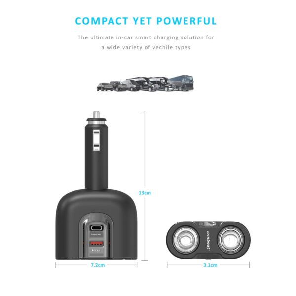 mbeat Gorilla Power Dual Port USB-C & QC 3.0 Car Charger - Image 5