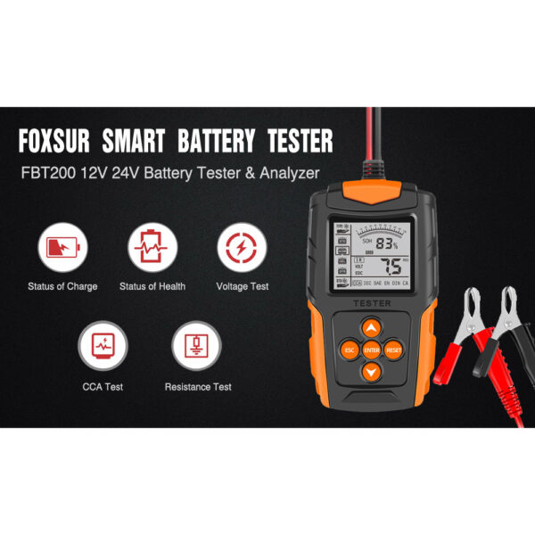 12V 24V Car battery tester LCD Battery Analyzer Test Tool For Car Truck - Image 5