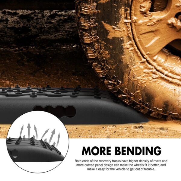 X-BULL KIT1 Recovery track Board Traction Sand trucks strap mounting 4x4 Sand Snow Car BLACK - Image 10