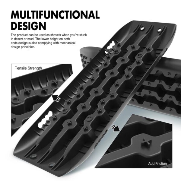 X-BULL KIT1 Recovery track Board Traction Sand trucks strap mounting 4x4 Sand Snow Car BLACK - Image 8