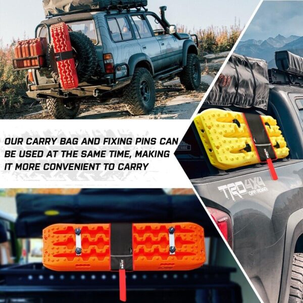 X-BULL KIT2 Recovery tracks 6pcs Board Traction Sand trucks strap mounting 4x4 Sand Snow Car red - Image 3