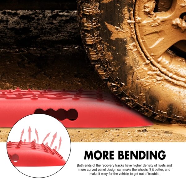 X-BULL KIT2 Recovery tracks 6pcs Board Traction Sand trucks strap mounting 4x4 Sand Snow Car red - Image 11