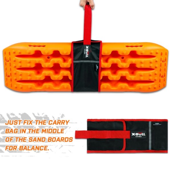 X-BULL KIT2 Recovery tracks 6pcs Board Traction Sand trucks strap mounting 4x4 Sand Snow Car ORANGE - Image 5