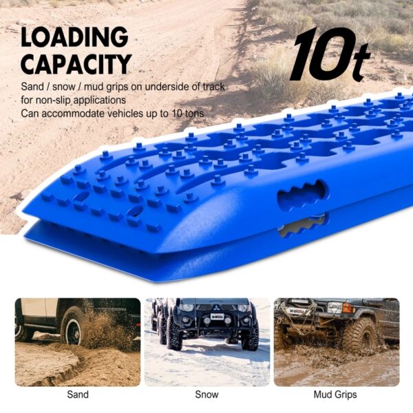 X-BULL KIT2 Recovery tracks kit Board Traction Sand trucks strap mounting 4x4 Sand Snow Car blue 6pcs - Image 8