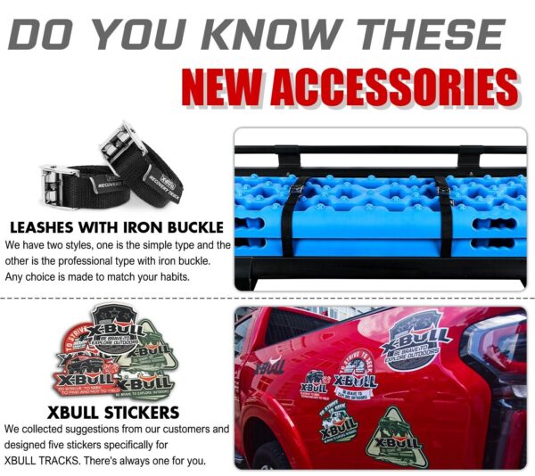 X-BULL KIT2 Recovery tracks kit Board Traction Sand trucks strap mounting 4x4 Sand Snow Car blue 6pcs - Image 2
