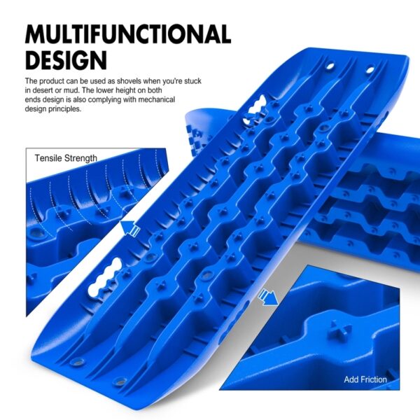 X-BULL KIT2 Recovery tracks kit Board Traction Sand trucks strap mounting 4x4 Sand Snow Car blue 6pcs - Image 7