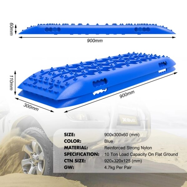 X-BULL KIT2 Recovery tracks kit Board Traction Sand trucks strap mounting 4x4 Sand Snow Car blue 6pcs - Image 13