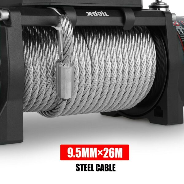 X-BULL Electric Winch 12000LBS/5454KGS Steel Cable 12V Wireless Remote Offroad - Image 9