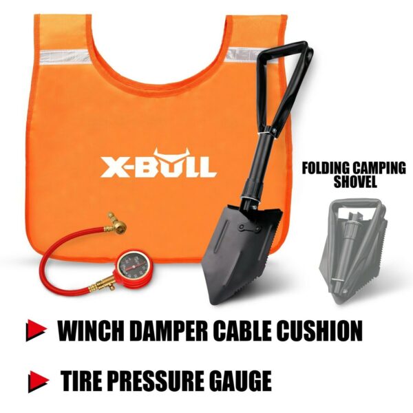X-BULL Winch Recovery Kit Recovery tracks /Snatch Strap Off Road 4WD orange - Image 7