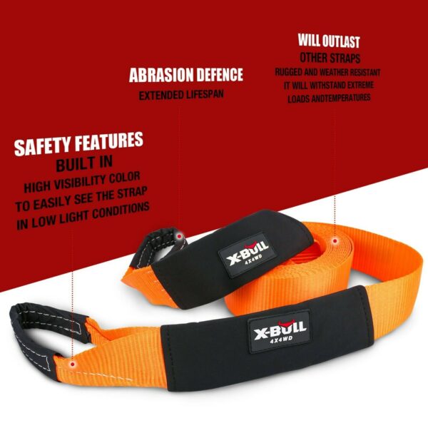 X-BULL Winch Recovery Kit Recovery tracks /Snatch Strap Off Road 4WD orange - Image 6