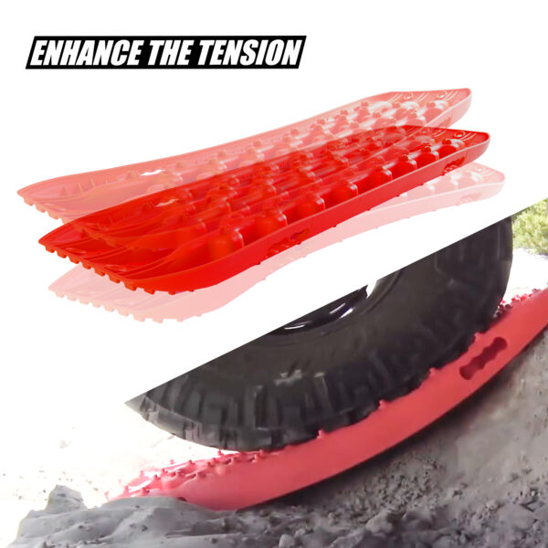 X-BULL Recovery tracks Sand tracks 2pcs 10T Sand / Snow / Mud 4WD Gen 3.0 - Red - Image 6