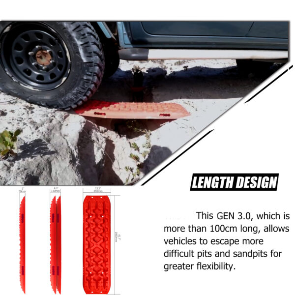 X-BULL Recovery tracks Sand tracks 2pcs 10T Sand / Snow / Mud 4WD Gen 3.0 - Red - Image 11