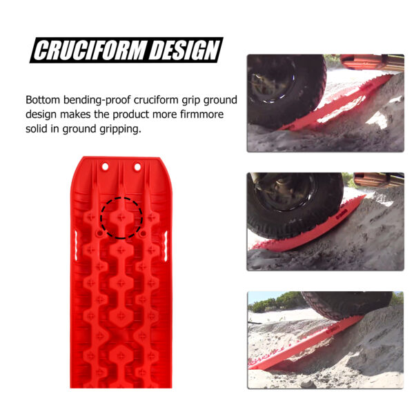 X-BULL Recovery tracks Sand tracks 2pcs 10T Sand / Snow / Mud 4WD Gen 3.0 - Red - Image 5