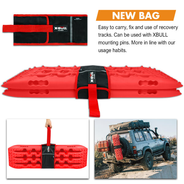 X-BULL 2 Pairs Recovery tracks Sand Mud Snow 4WD / 4x4 ATV Offroad Stronger Gen 3.0 - Red - Image 4