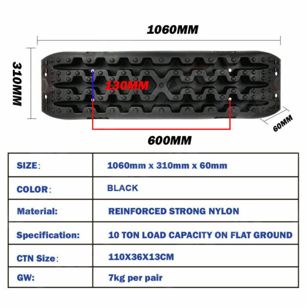 X-BULL Recovery tracks / Sand tracks / Mud tracks / Off Road 4WD 4x4 Car 2 Pairs Gen 3.0 - Black - Image 2