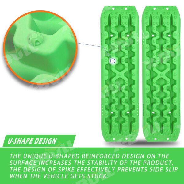 X-BULL Recovery tracks Sand tracks 2 Pairs Sand / Snow / Mud 10T 4WD Gen 3.0 - Green - Image 4