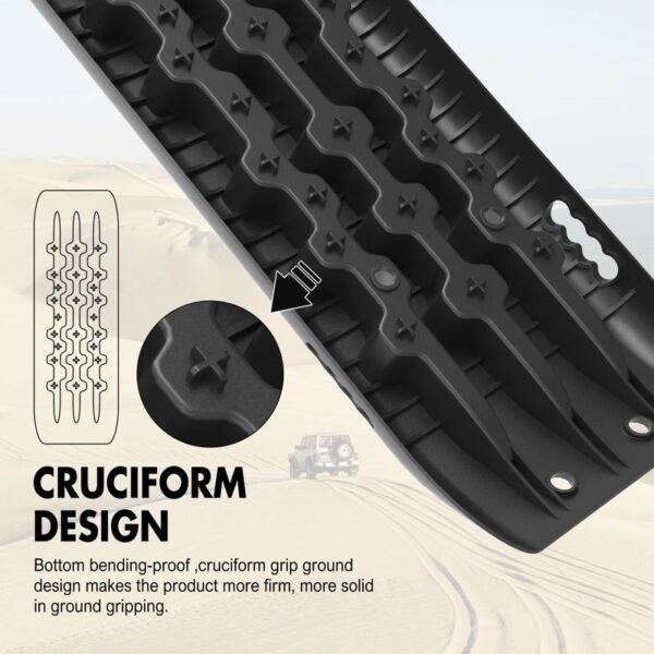 X-BULL Recovery Tracks Sand Track Mud Snow 2 pairs Gen 2.0 Accessory 4WD 4X4 - Black - Image 5