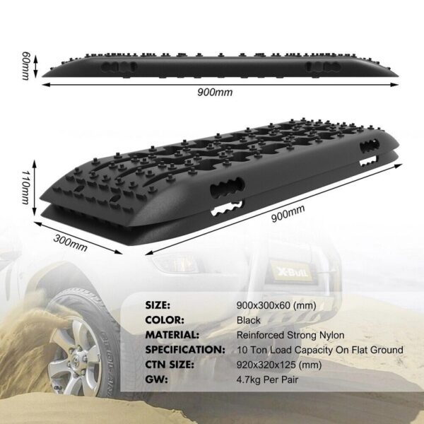 X-BULL Recovery Tracks Sand Track Mud Snow 2 pairs Gen 2.0 Accessory 4WD 4X4 - Black - Image 13