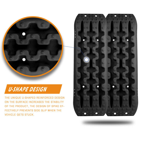 X-BULL Recovery Tracks Sand Track Mud Snow 2 pairs Gen 2.0 Accessory 4WD 4X4 - Black - Image 11