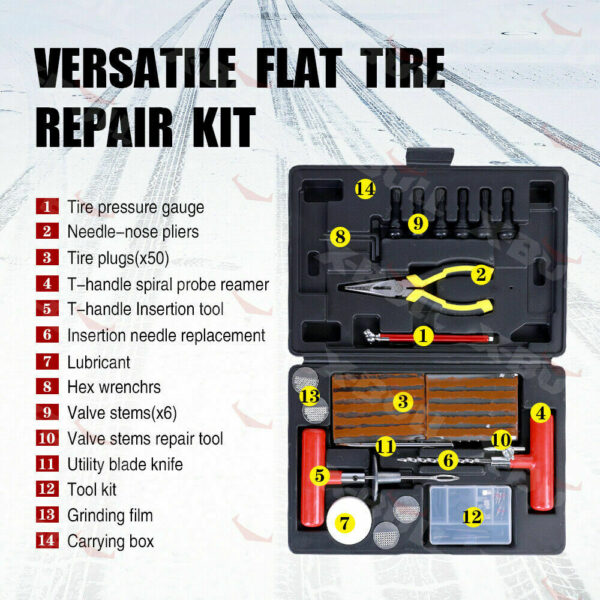 X-BULL 100PCSTire Repair Kit Tyre Puncture Motorcycle Tubeless Auto Vehicle 4x4 - Image 2