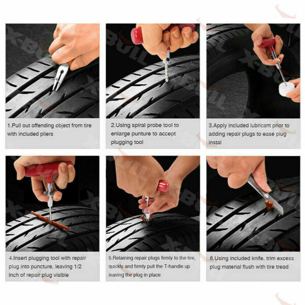 X-BULL 100PCSTire Repair Kit Tyre Puncture Motorcycle Tubeless Auto Vehicle 4x4 - Image 6