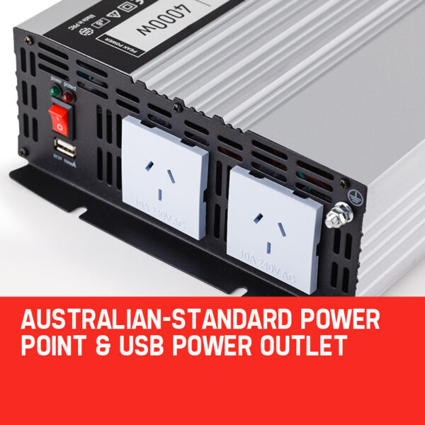 GENPOWER Pure Sine Wave 2000W/4000W 12V/240V Power Inverter Caravan Boat CarPlug - Image 3