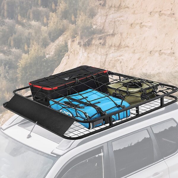 Universal Roof Rack Basket - Car Luggage Carrier Steel Cage Vehicle Cargo - Image 2