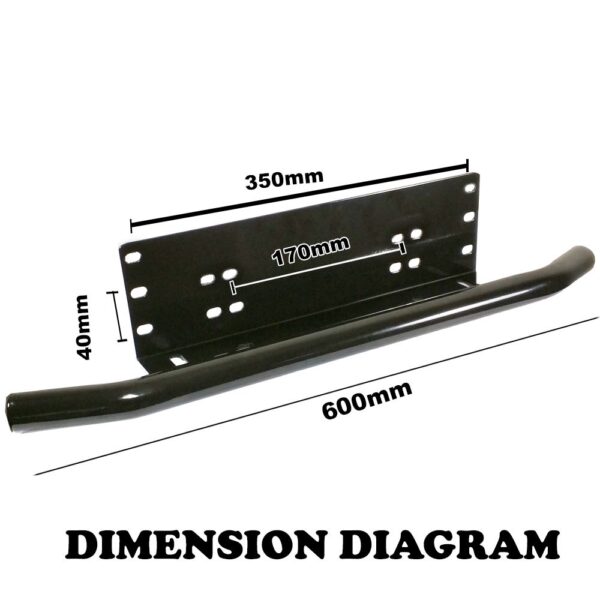 Number Plate Frame BullBar Mount Bracket Car Driving Light Bar Holder Black AU - Image 4