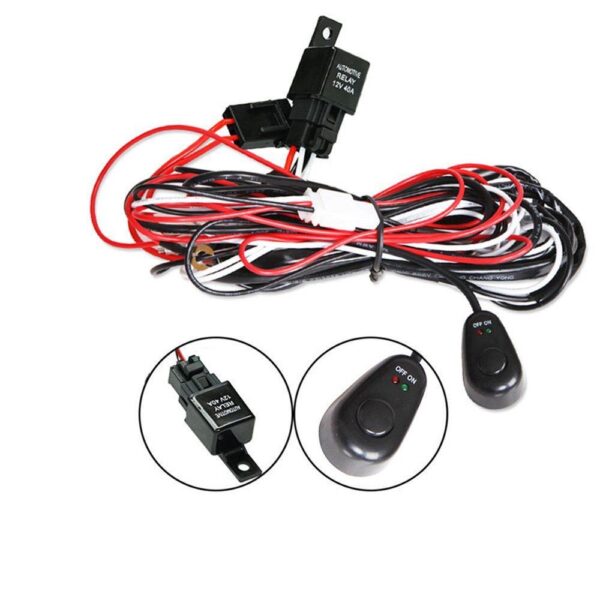 2way LED Universal Driving light Wiring Loom Harness 12V 24V 40A Relay Switch - Image 6