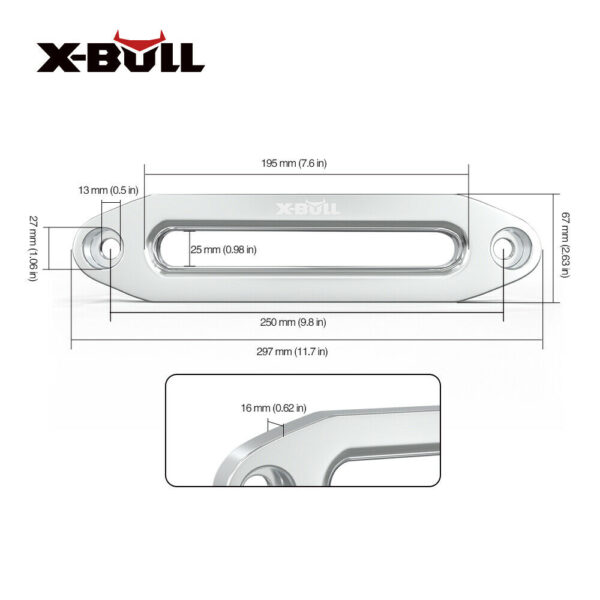X-BULL 8000-13000LBS Aluminium Hawse Fairlead Universal Winch Dyneema Rope 4WD - Image 3