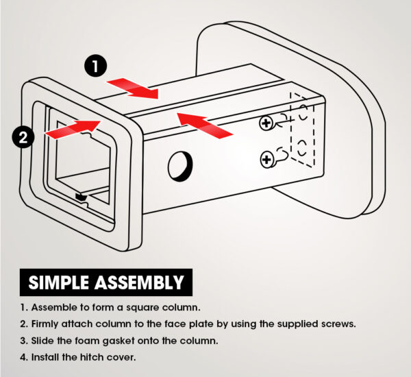JAXSYN Receiver Extension (40mm to 180mm) for Novelty Tow Hitch Covers - Image 4