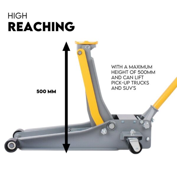 Hydraulic Floor Jack 3T Trolley Low Profile Car Track Quick Lifting 75-500mm - Image 5