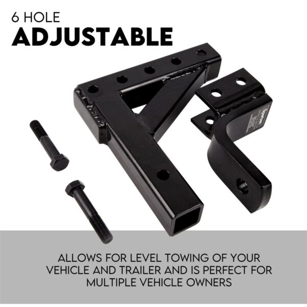 Adjustable Drop Towbar Tow Bar Ball Mount Tongue Hitch Trailer Car 3500KG - Image 2