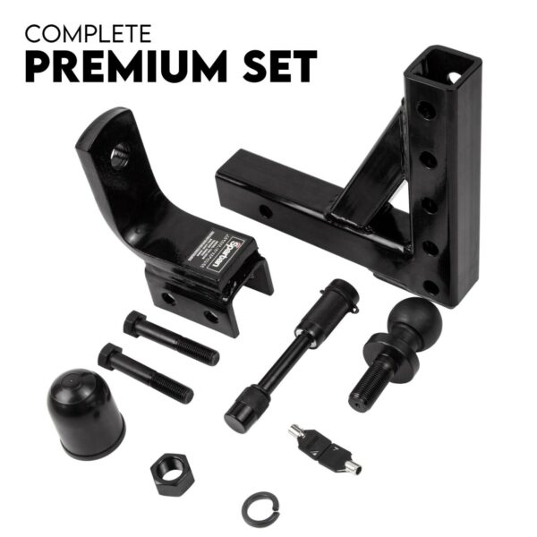 Adjustable Drop Towbar Tow Bar Ball Mount Tongue Hitch Trailer Car 3500KG - Image 3