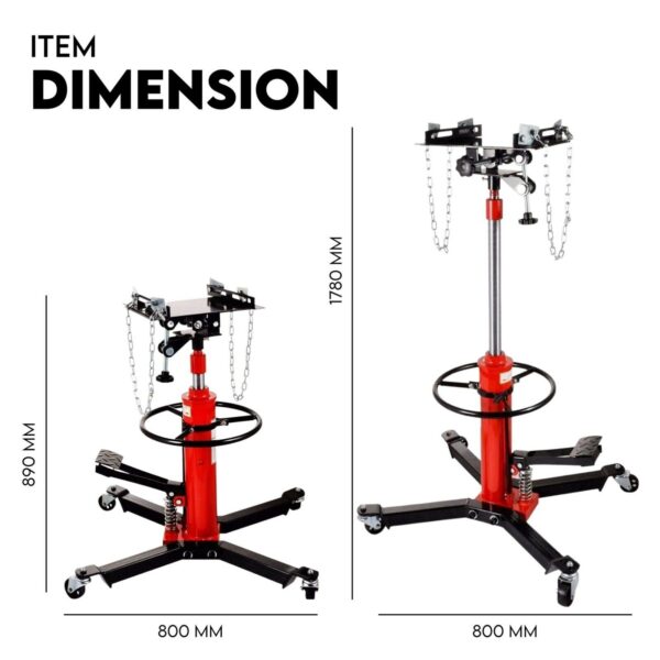 Transmission Jack 0.5 ton 2-Stage Hydraulic High Lift Vertical Telescopic - Image 6