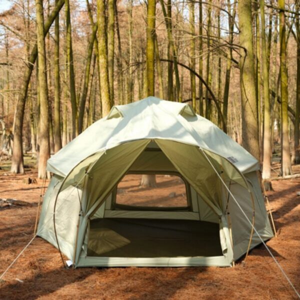 Large Space Luxury Frog Hexagonal Tent 5-8 Person Double Layer - Green - Image 2