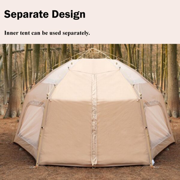 Large Space Luxury Frog Hexagonal Tent 5-8 Person Double Layer - Green - Image 5