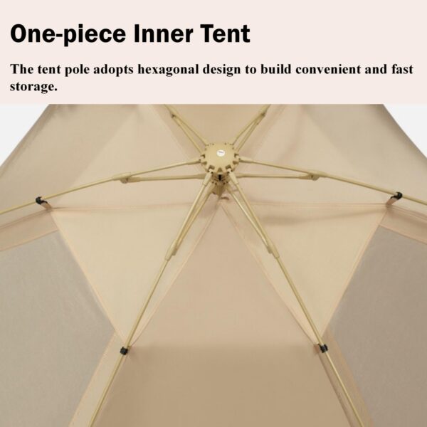 Large Space Luxury Frog Hexagonal Tent 5-8 Person Double Layer - Green - Image 8